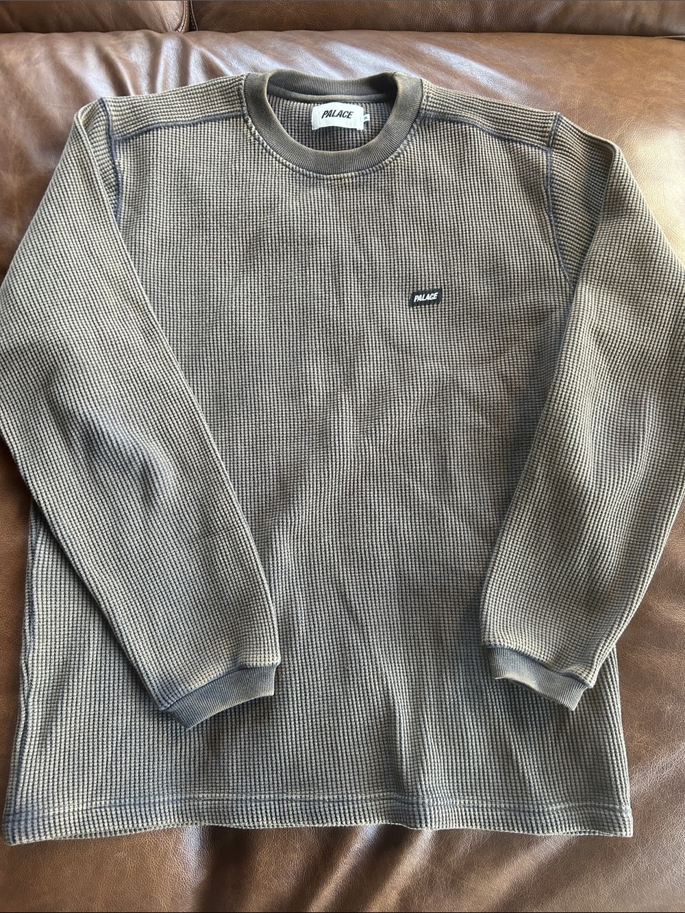 PALACE Heavyweight Waffle-Knit Crewneck Sweater